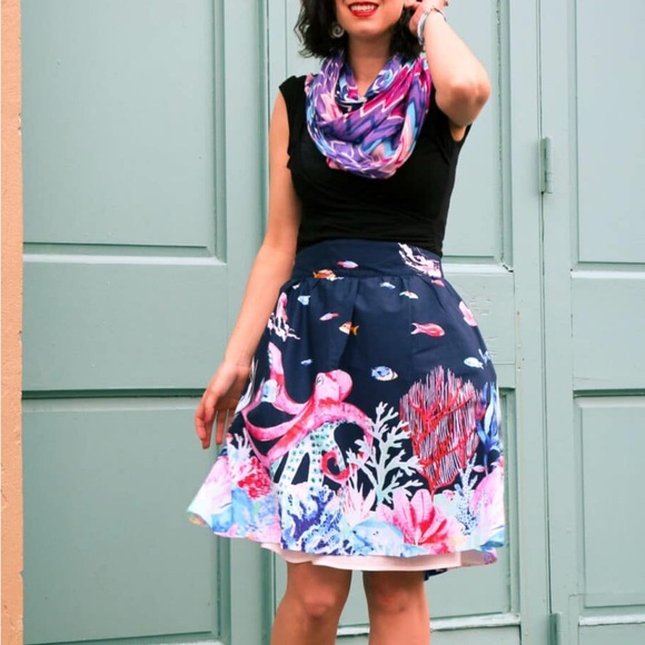 Modcloth Dresses & Skirts - Navy Blue Ocean-Themed Skirt